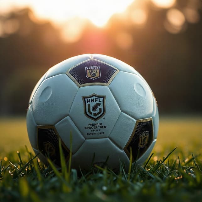 A football on the grass